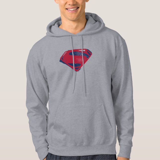 Justice League | Brush & Halftone Superman Symbol Hoodie (Front)
