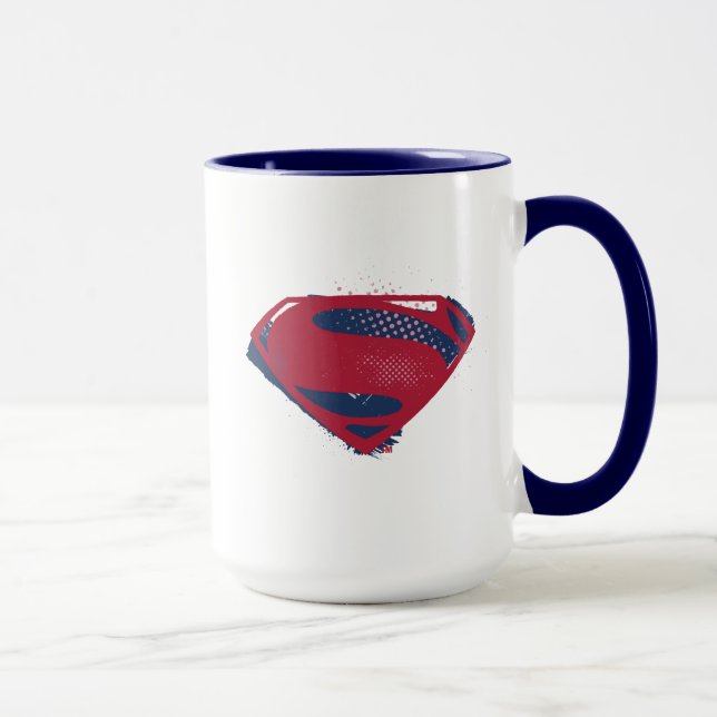 Justice League | Brush & Halftone Superman Symbol Mug (Right)