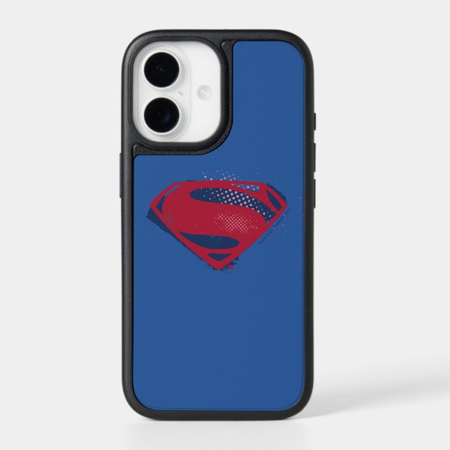 Justice League | Brush & Halftone Superman Symbol Otterbox iPhone Case (Back)