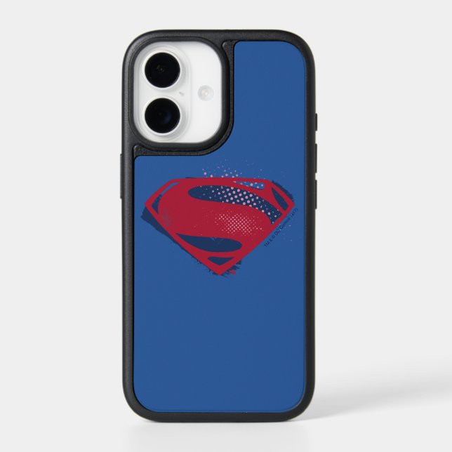 Justice League | Brush & Halftone Superman Symbol Otterbox iPhone Case (Back)