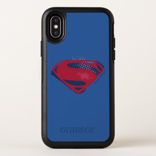 Justice League  Brush  Halftone Superman Symbol OtterBox Symmetry iPhone X Case