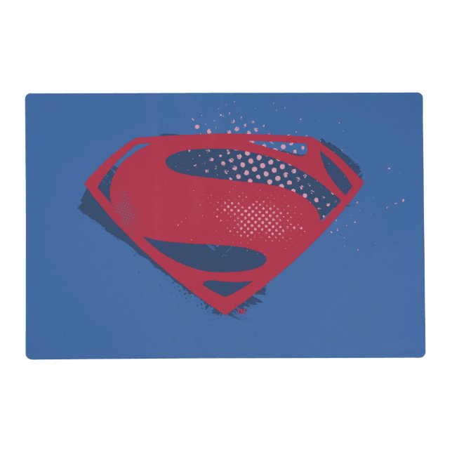 Justice League | Brush & Halftone Superman Symbol Placemat (Front)