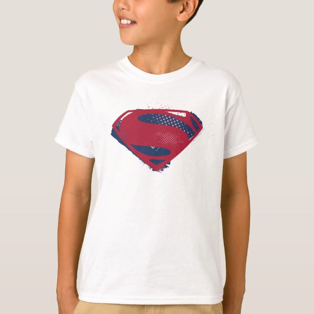 Justice League | Brush & Halftone Superman Symbol T-Shirt (Front)