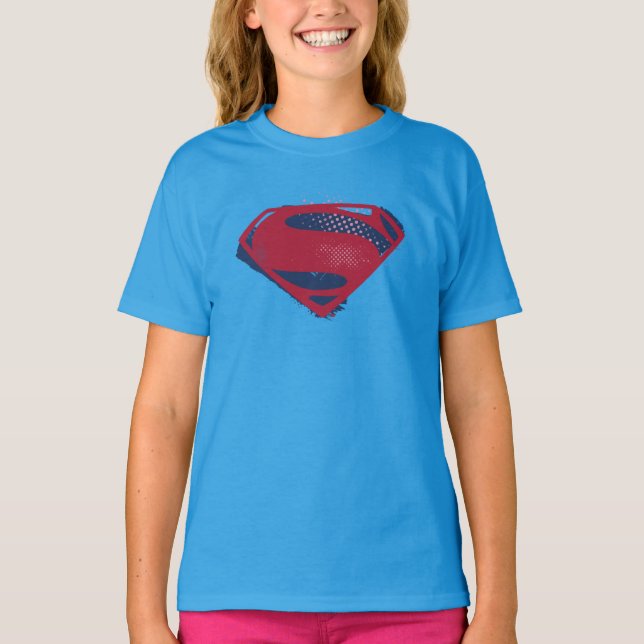 Justice League | Brush & Halftone Superman Symbol T-Shirt (Front)