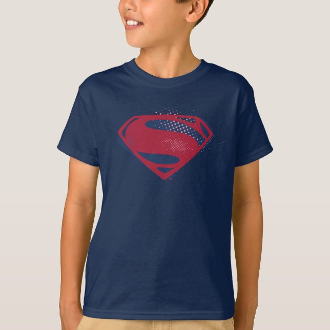 Justice League | Brush & Halftone Superman Symbol T-Shirt (Front)