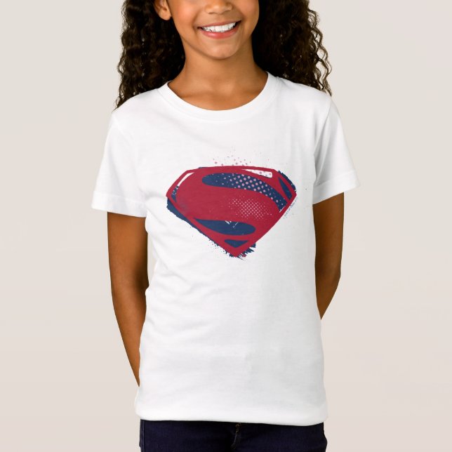 Justice League | Brush & Halftone Superman Symbol T-Shirt (Front)