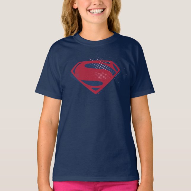 Justice League | Brush & Halftone Superman Symbol T-Shirt (Front)