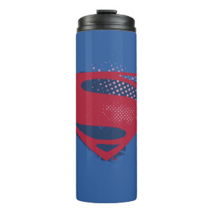 Justice League Brush & Halftone Superman Symbol Thermal Tumbler