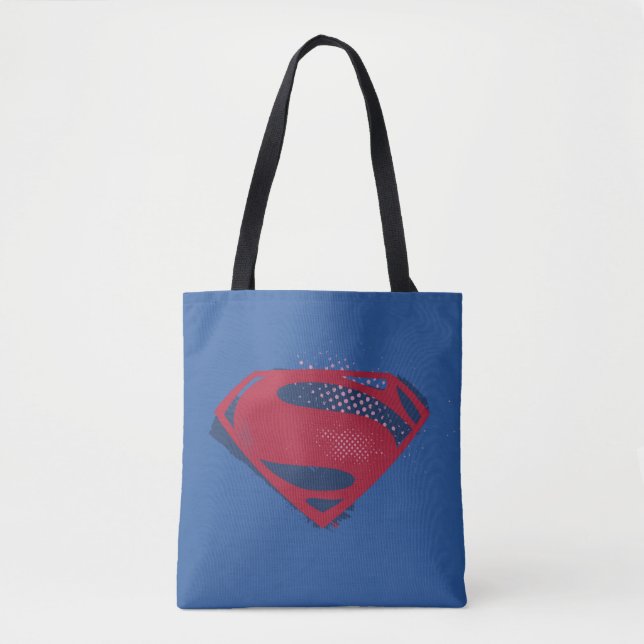 Justice League | Brush & Halftone Superman Symbol Tote Bag (Front)