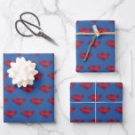 Justice League | Brush &amp; Halftone Superman Symbol Wrapping Paper Sheets