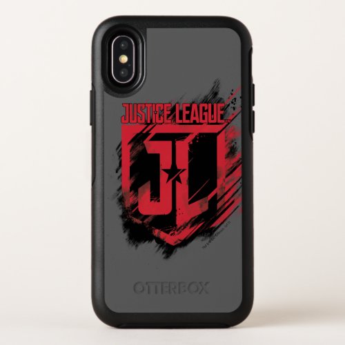 Justice League  Brushed Paint JL Shield OtterBox Symmetry iPhone X Case