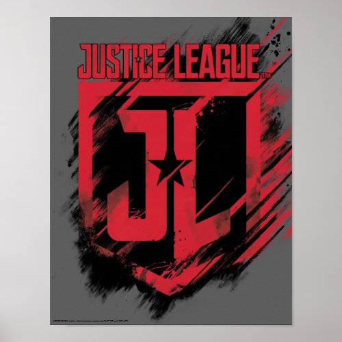 Justice League  Brushed Paint JL Shield Poster