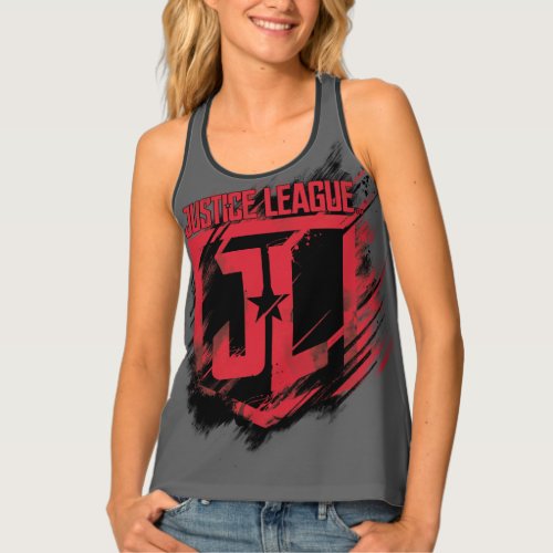 Justice League  Brushed Paint JL Shield Tank Top