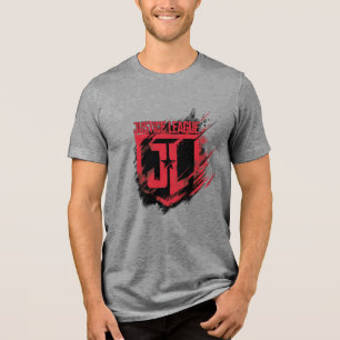 Justice League Brushed Paint JL Shield Tri-Blend Shirt