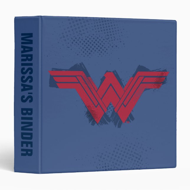 Justice League | Brushed Wonder Woman Symbol 3 Ring Binder (Front/Spine)