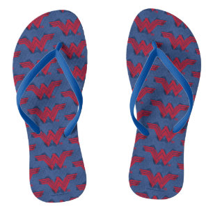 Justice League   Brushed Wonder Woman Symbol Flip Flops