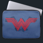 Justice League | Brushed Wonder Woman Symbol Laptop Sleeve<br><div class="desc">Check out this red Wonder Woman symbol from the Justice League movie. Wonder Woman's logo is accented with blue paint brush strokes underneath and some scattered halftone dots on top that gives the graphic a nostalgic comic book appearance.</div>