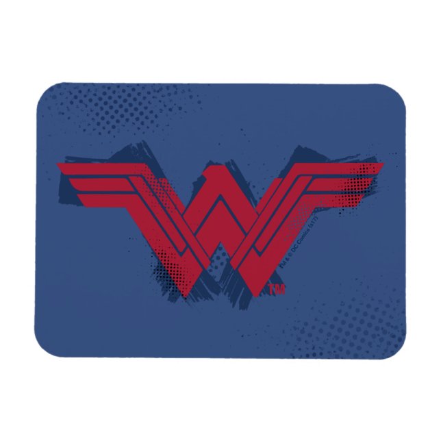 Justice League | Brushed Wonder Woman Symbol Magnet (Horizontal)