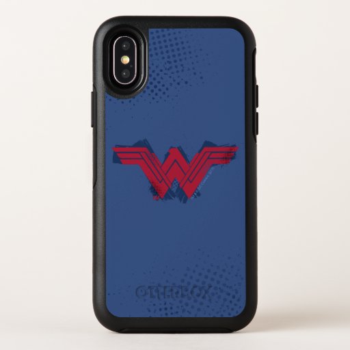 Justice League | Brushed Wonder Woman Symbol OtterBox Symmetry iPhone X Case