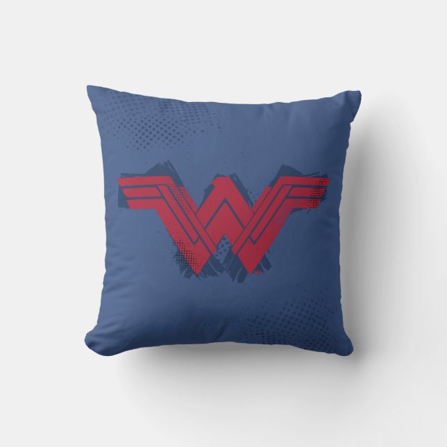 Justice League | Brushed Wonder Woman Symbol Throw Pillow (Front)