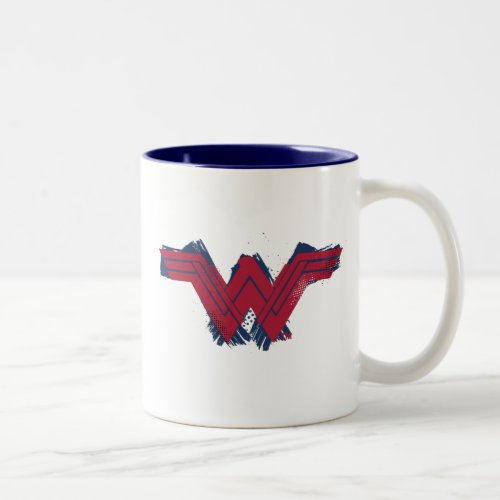 Justice League  Brushed Wonder Woman Symbol Two_Tone Coffee Mug