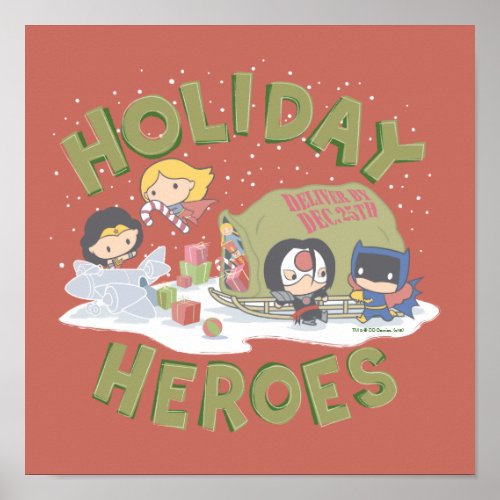 Justice League Chibi Delivering Presents Poster