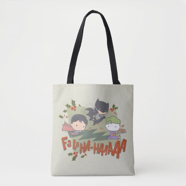 Justice League Chibi Holiday Cookie Chase Tote Bag (Front)