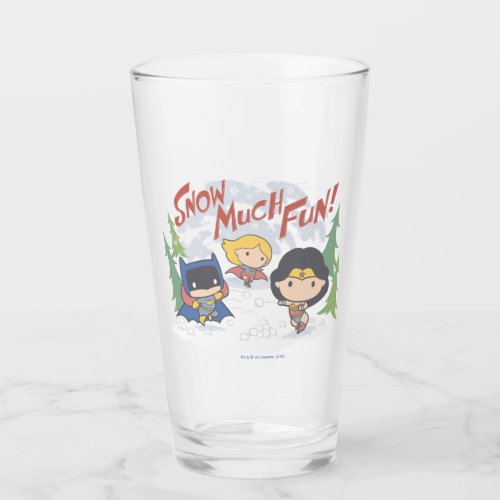 Justice League Chibi Snowball Fight Glass