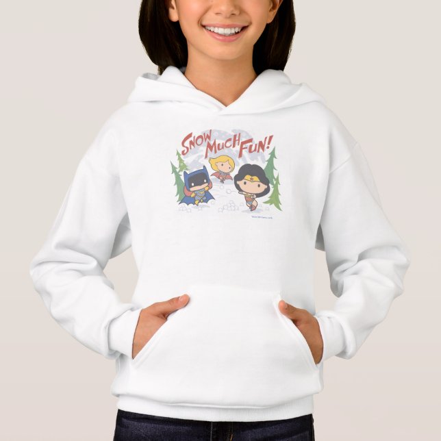 Justice League Chibi Snowball Fight Hoodie (Front)