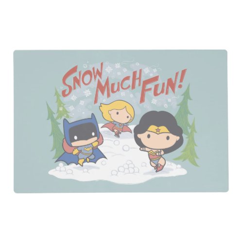 Justice League Chibi Snowball Fight Placemat
