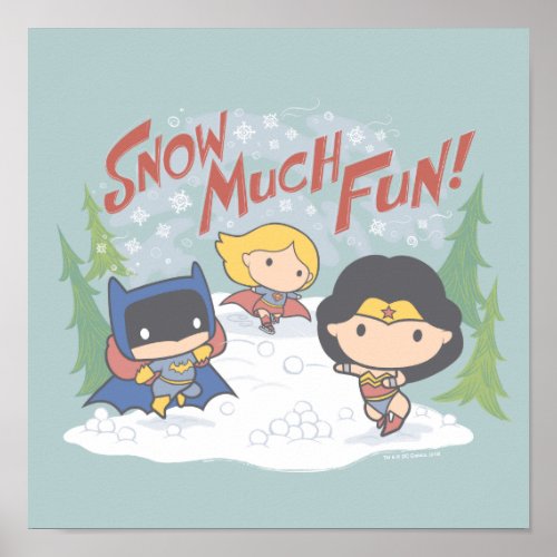 Justice League Chibi Snowball Fight Poster