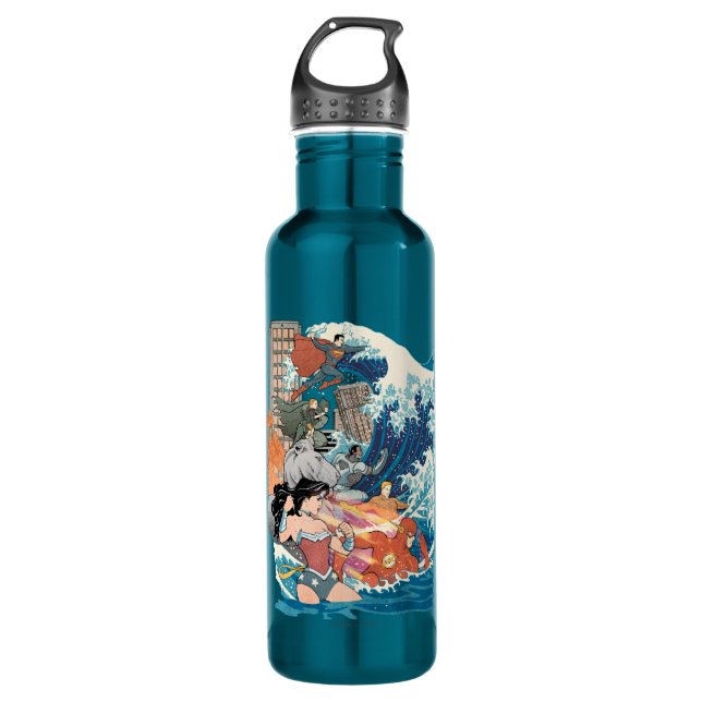 Justice League Comic Cover #15 Variant Water Bottle (Front)