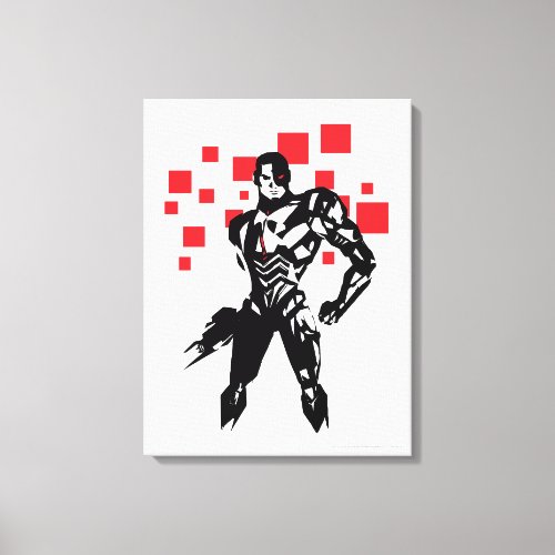 Justice League  Cyborg Digital Noir Pop Art Canvas Print