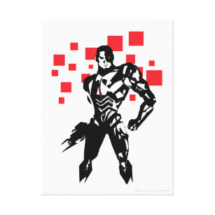 Justice League   Cyborg Digital Noir Pop Art Canvas Print