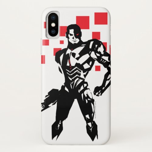 Justice League  Cyborg Digital Noir Pop Art iPhone X Case