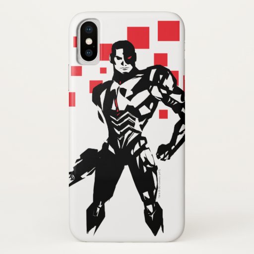 Justice League | Cyborg Digital Noir Pop Art iPhone X Case
