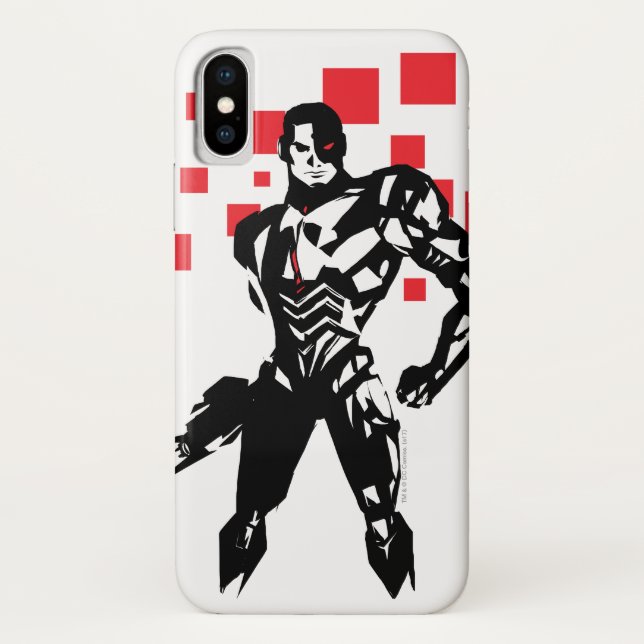 Justice League | Cyborg Digital Noir Pop Art Case-Mate iPhone Case (Back)