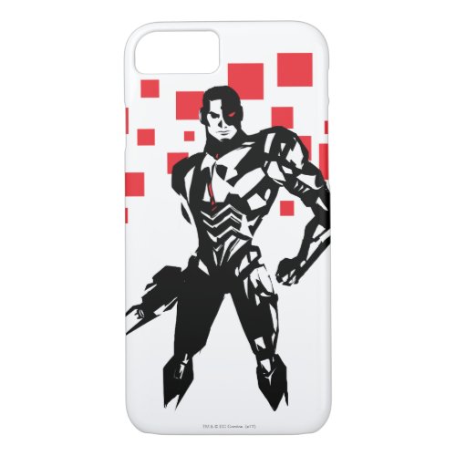 Justice League  Cyborg Digital Noir Pop Art iPhone 87 Case