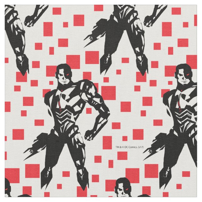 Justice League | Cyborg Digital Noir Pop Art Fabric (Close Up)