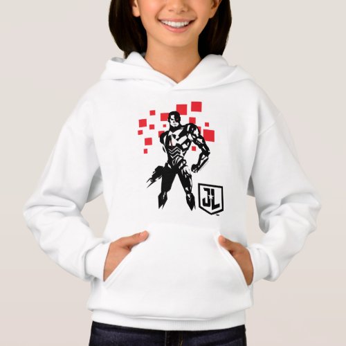 Justice League  Cyborg Digital Noir Pop Art Hoodie