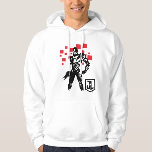 Justice League  Cyborg Digital Noir Pop Art Hoodie