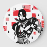 Justice League | Cyborg Digital Noir Pop Art Large Clock