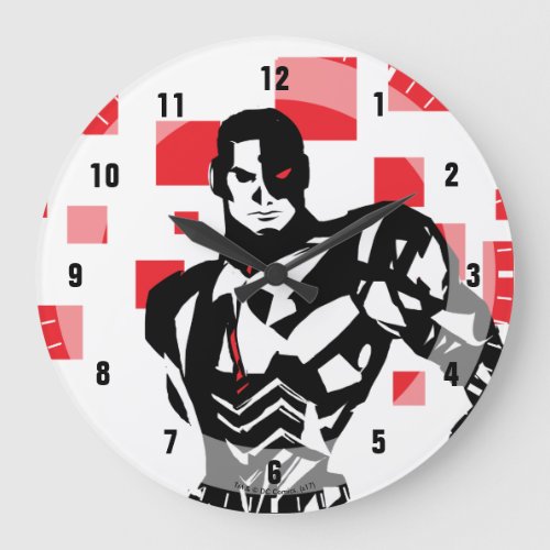 Justice League  Cyborg Digital Noir Pop Art Large Clock