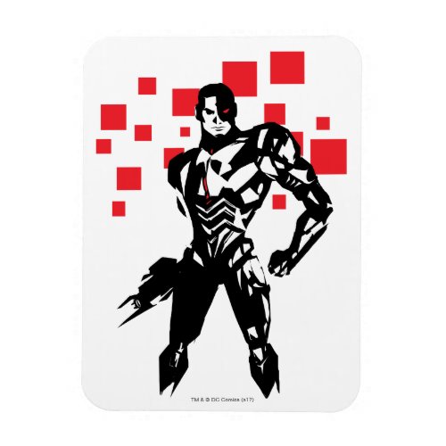 Justice League  Cyborg Digital Noir Pop Art Magnet