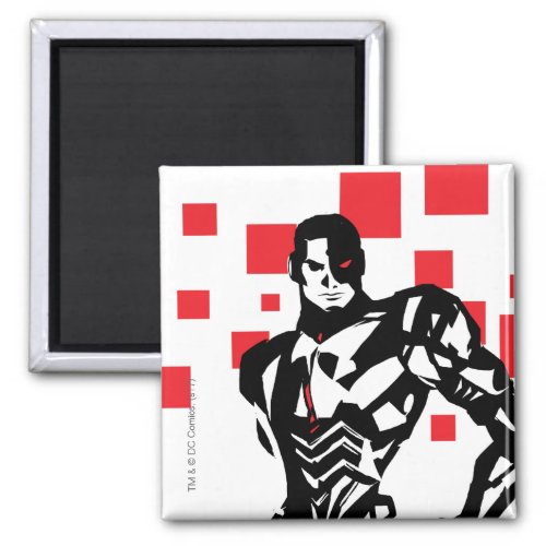 Justice League  Cyborg Digital Noir Pop Art Magnet