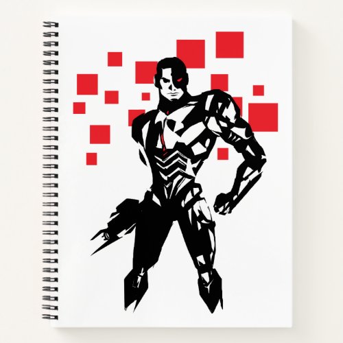 Justice League  Cyborg Digital Noir Pop Art Notebook