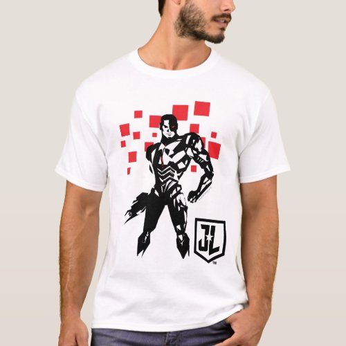 Justice League  Cyborg Digital Noir Pop Art T_Shirt