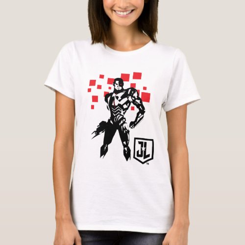 Justice League  Cyborg Digital Noir Pop Art T_Shirt