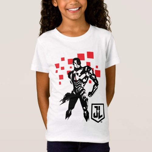 Justice League  Cyborg Digital Noir Pop Art T_Shirt