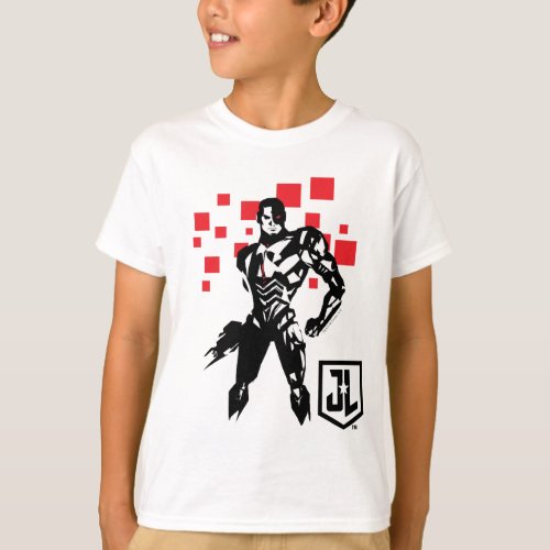 Justice League  Cyborg Digital Noir Pop Art T_Shirt